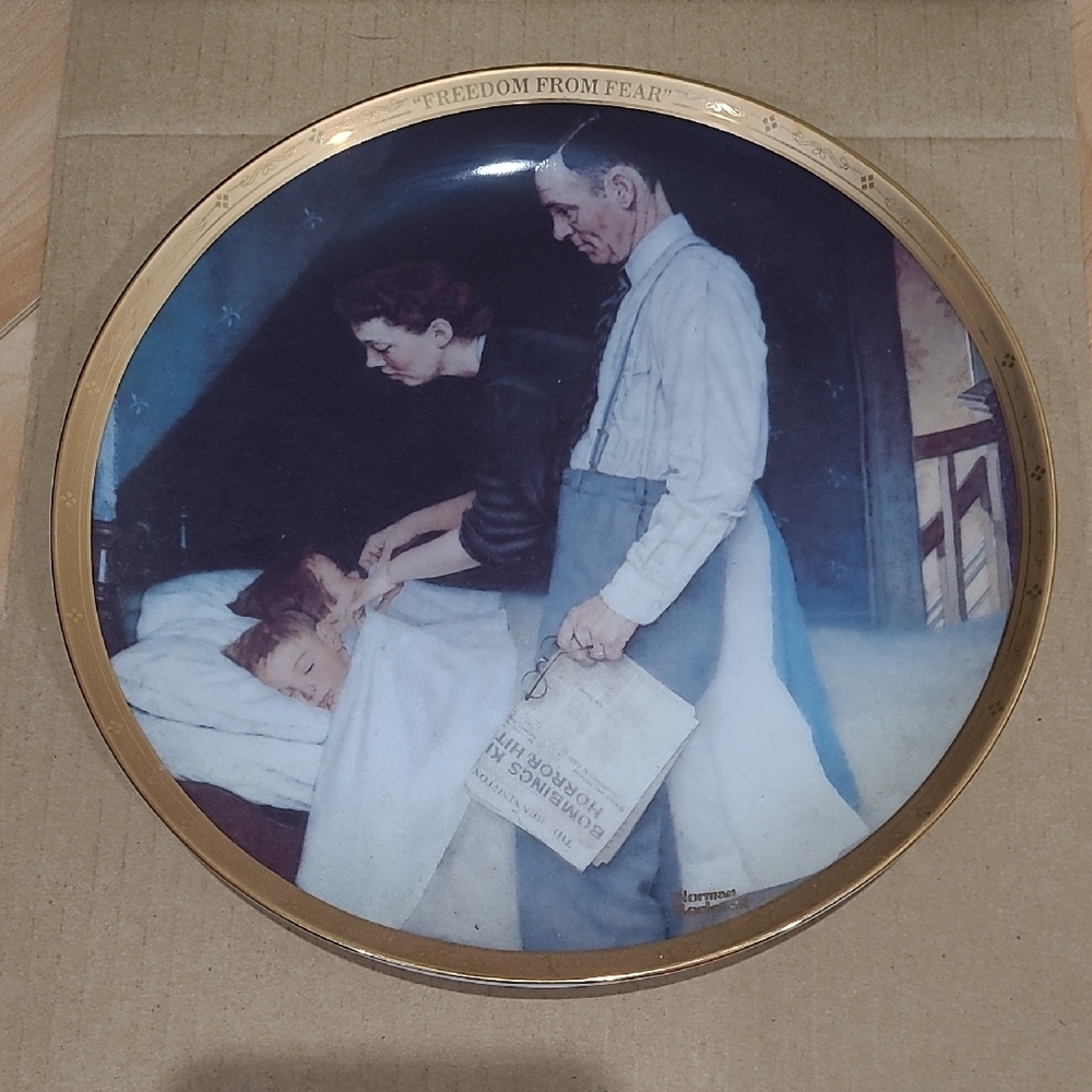 Norman Rockwell 'Freedom from Fear' Collector Plate